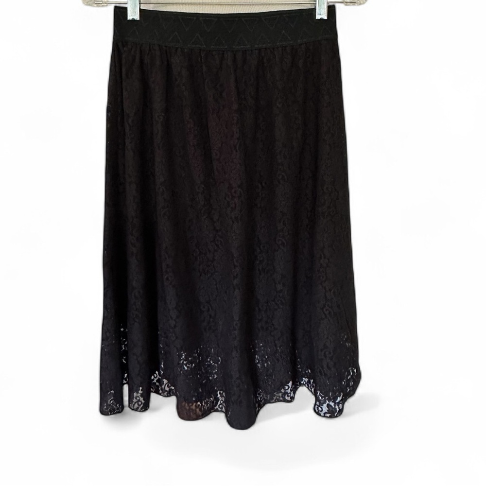 Vintage New LuLaRoe Elegant Black Lace Lola Skirt XS